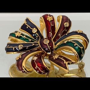 Joan Rivers Gold Tone Multi-Color Enamel Brooch
